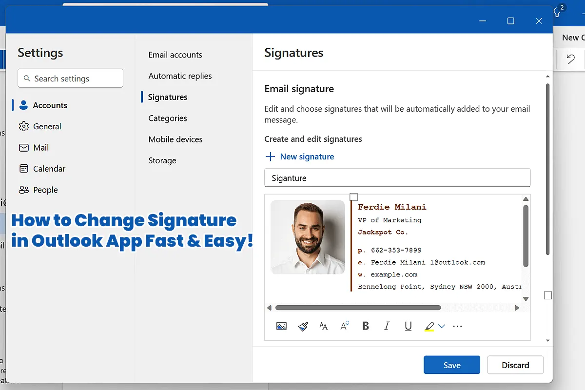 How to Change Signature in Outlook App